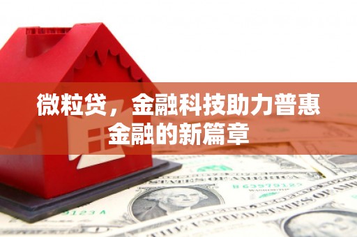 泗县微粒贷，金融科技助力普惠金融的新篇章