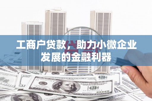 泗县工商户贷款，助力小微企业发展的金融利器