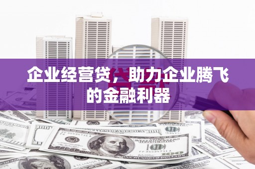 泗县企业经营贷，助力企业腾飞的金融利器