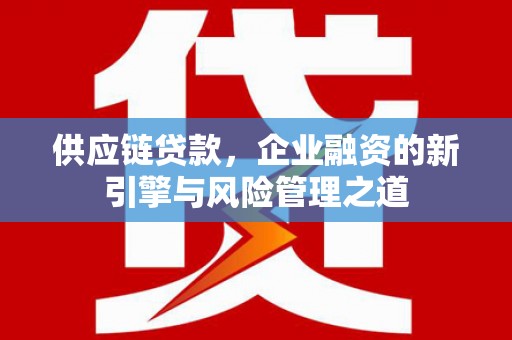 泗县供应链贷款，企业融资的新引擎与风险管理之道