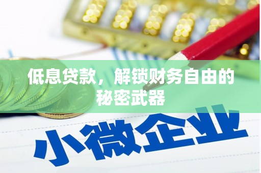 泗县低息贷款，解锁财务自由的秘密武器