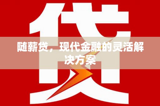 泗县随薪贷，现代金融的灵活解决方案