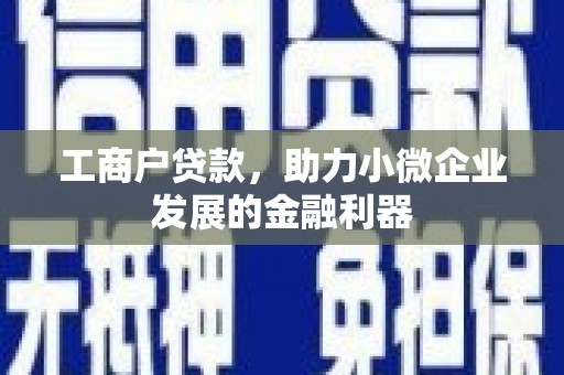 泗县工商户贷款，助力小微企业发展的金融利器