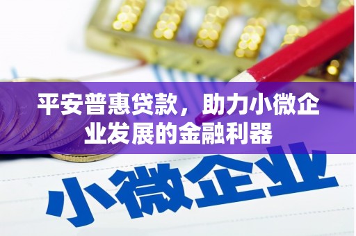 泗县平安普惠贷款，助力小微企业发展的金融利器