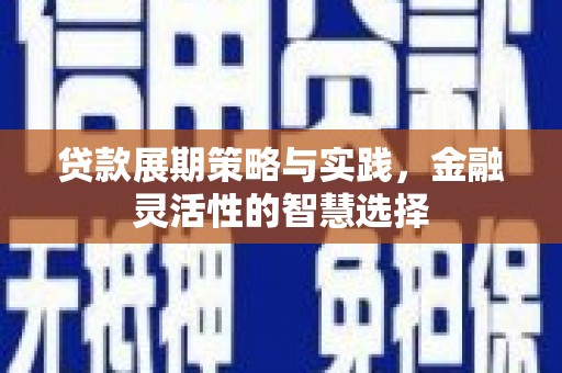 泗县贷款展期策略与实践，金融灵活性的智慧选择