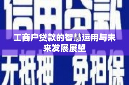 泗县工商户贷款的智慧运用与未来发展展望