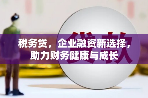泗县税务贷，企业融资新选择，助力财务健康与成长